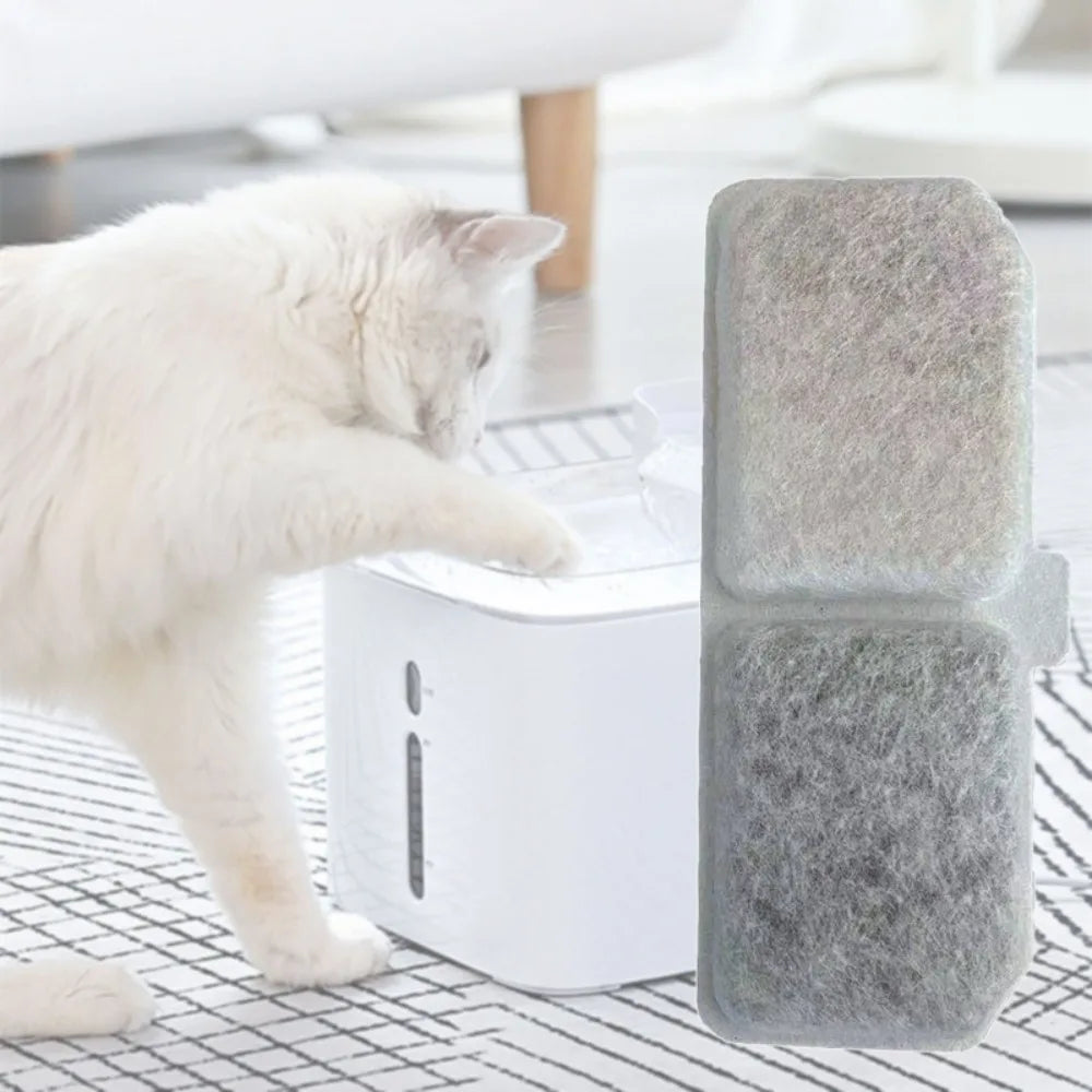 Close-up of the Cat Water Fountain Filter Pet, highlighting its advanced filtration with activated carbon and ion exchange re