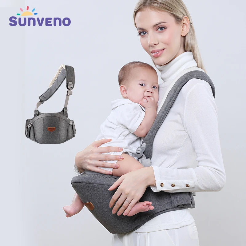 Sunveno adjustable one-shoulder baby carrier by Nova Mart, showcasing a comfortable, ergonomic design for carrying infants.