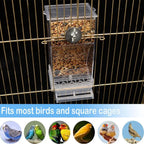 No Mess Automatic Bird Feeder Transparent Food Container Cage Parrot Feeder Accessories for Small Birds Parrot - Image 3