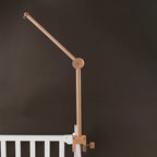 Baby wooden crib mobile with cloud-shaped hanging rattle toy and bracket, designed for gentle, soothing nursery decor.