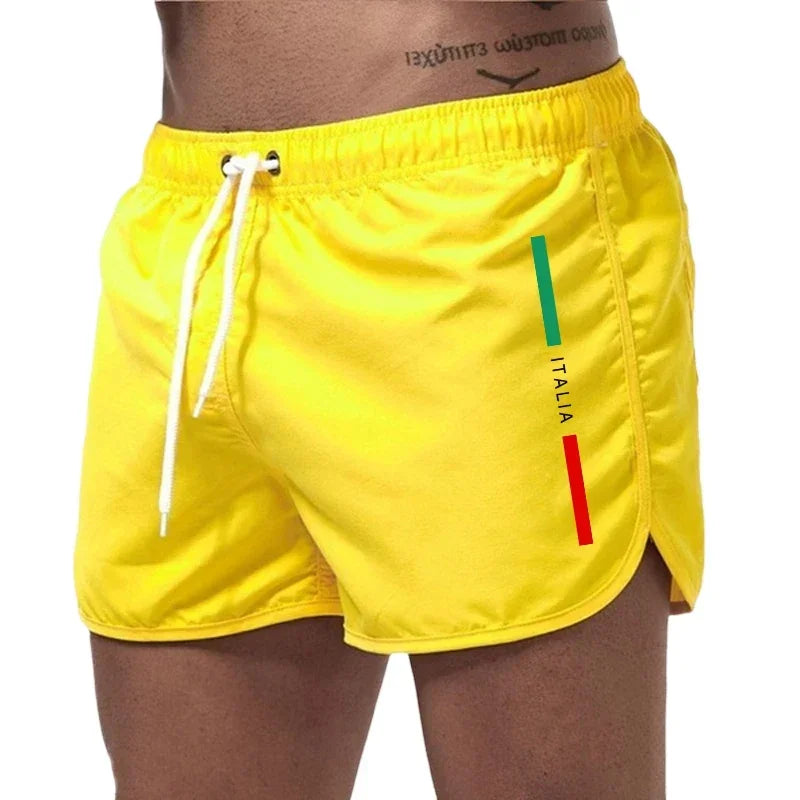 Men's Italy summer casual board shorts by Nova Mart, featuring lightweight fabric and vibrant print for beach and poolside wear.