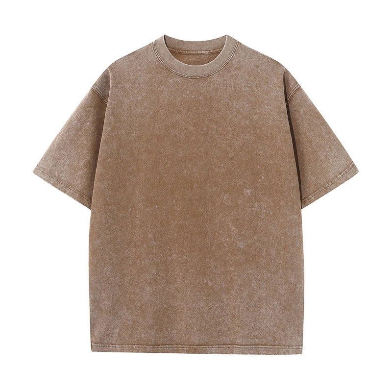 Men's oversized vintage washed cotton T-shirt by Nova Mart, featuring a relaxed fit and streetwear style.