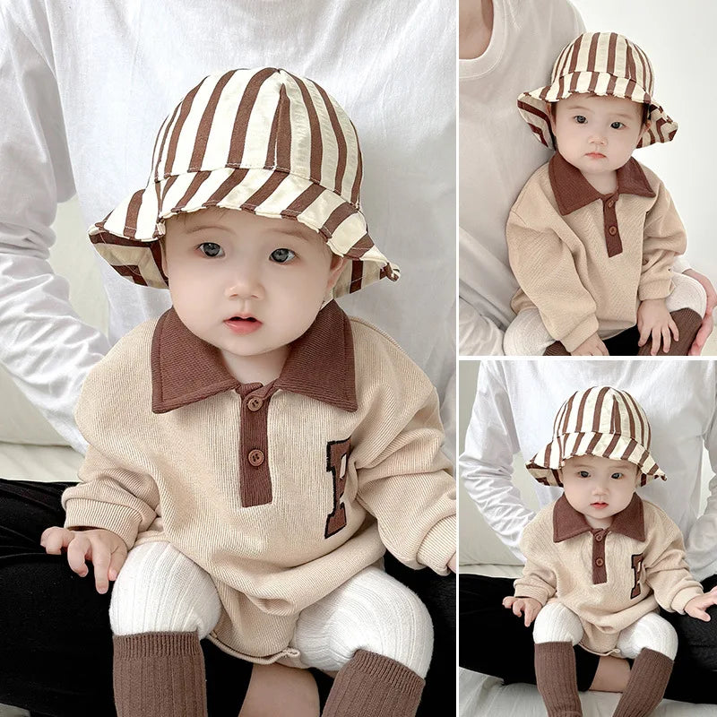 Baby bucket hat by Nova Mart featuring sunshade design, perfect for infants and toddlers, with a lightweight, breathable fabric.