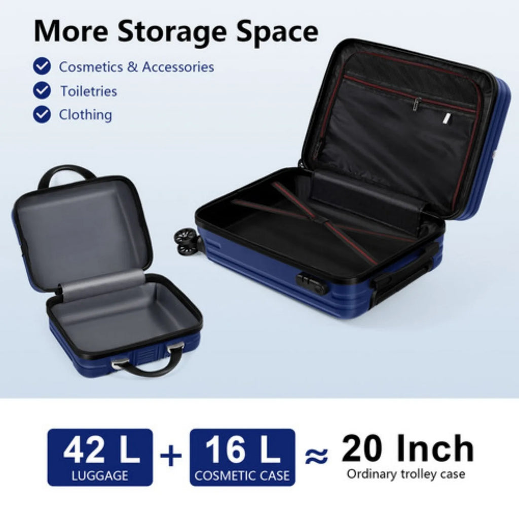 Nova Mart 2-piece hardshell luggage set with TSA locks, includes 20-inch and 14-inch suitcases, durable travel luggage set