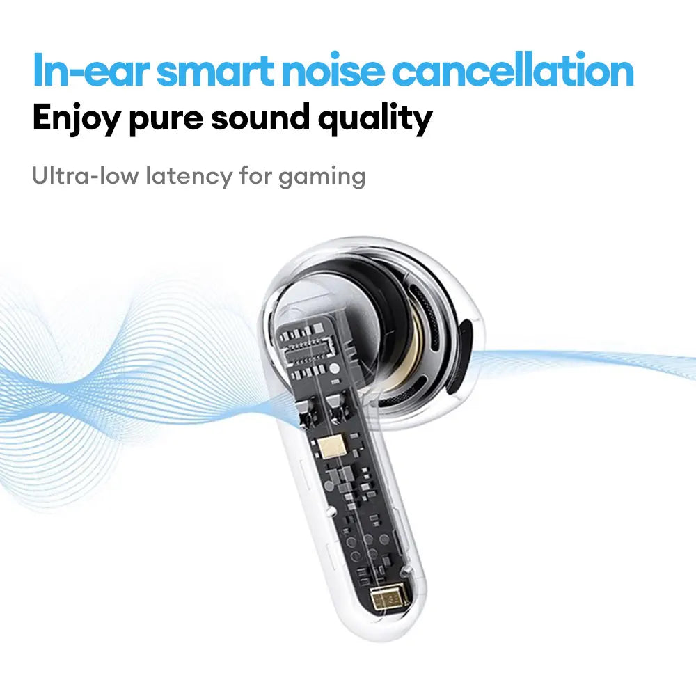 Lenovo LE209 ANC earbuds with HiFi 12mm drivers and 30-hour battery in black with ear tips and charging case.