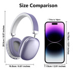 Purple Nova Mart wireless Bluetooth over-ear headphones with HiFi sound, built-in mic, and memory card slot.