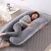 U-shaped maternity body pillow by Nova Mart with removable cover, ideal for side sleepers and pregnancy comfort.