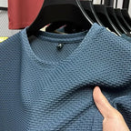 Men's slim fit bamboo ice silk mesh T-shirt by Nova Mart, featuring lightweight, breathable fabric and modern design.