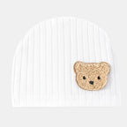 Nova Mart 100% cotton newborn baby romper with cartoon bear design and matching hat, soft and comfortable baby clothing.