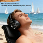 Wireless Bluetooth headset by Nova Mart with ANC, stereo sound, sports and gaming design, and 60-hour playback in black.