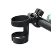 Universal baby stroller cup holder by Nova Mart, showing a flexible drink rack attached to a stroller frame.