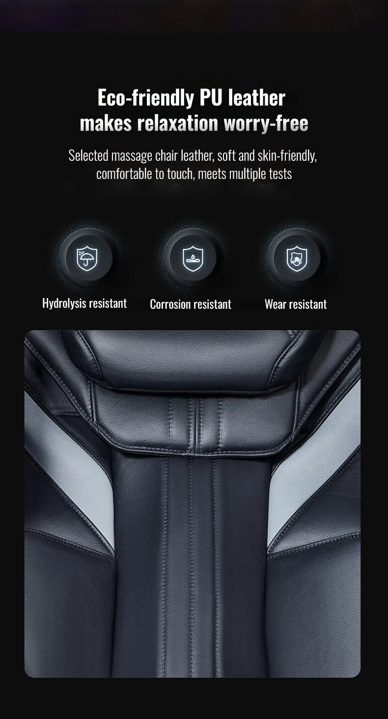 Nova Mart 4D Zero Gravity Massage Chair with voice control and Bluetooth, showcasing a sleek, modern design with padded armrests.