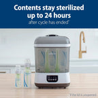 Nova Mart all-in-one baby bottle sterilizer and dryer with 4-in-1 functions, designed for newborn feeding essentials.