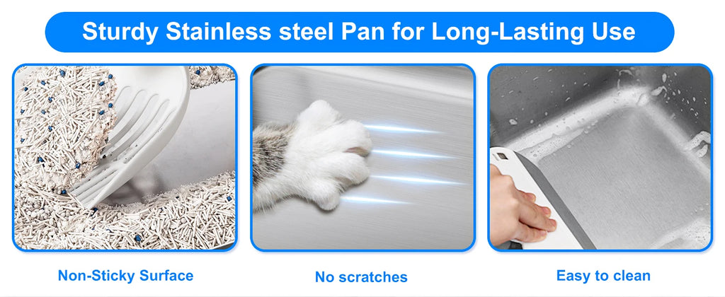 XL Stainless Steel Cat Litter Box – Side Opening Splash-Proof - Image 9