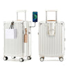 Nova Mart Joyway 20-inch expandable carry-on luggage with TSA lock and cup holder, featuring a sleek design and durable wheels.