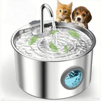 Stainless Steel Cat Water Fountain , 108oz Pet Fountain Dispenser Automatic for Inside Dog Cats Drinking Replaceable filters - Image 1