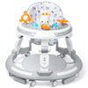 Nova Mart 4-in-1 safety baby walker with music, lights, and toy panel, featuring adjustable height and a sturdy frame.