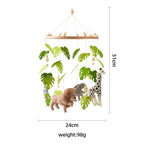 Wooden wind chime baby crib mobile by Nova Mart with animal felt dolls and gentle music for soothing baby sleep.