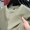 Men's slim fit bamboo ice silk mesh T-shirt by Nova Mart, showing lightweight, breathable fabric and stylish fit.