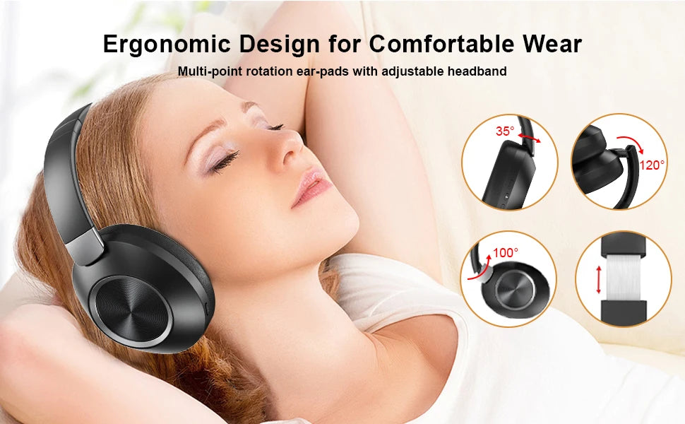 Wireless Bluetooth headset by Nova Mart with ANC, stereo sound, sports and gaming earphones, 60-hour playback, in-ear design