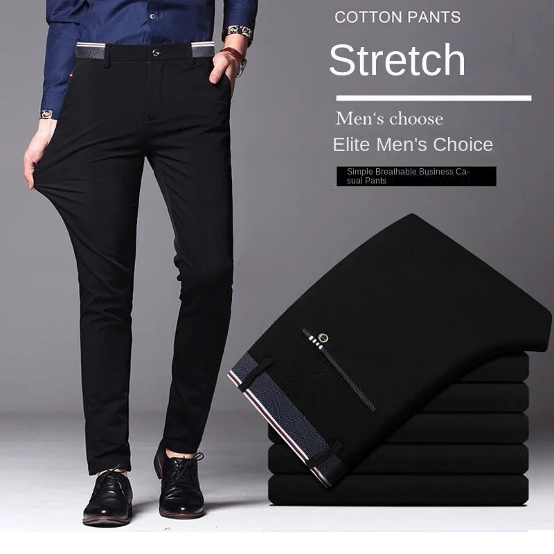 Men's slim fit black suit pants by Nova Mart, formal trousers with a tailored look and sleek design, perfect for professional attire.