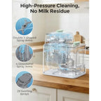 Nova Mart baby bottle washer and sterilizer with drying function, compact all-in-one cleaning machine for bottles and baby essentials.