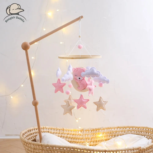 Wooden Baby Mobile & Crib Bell Rattle – Music Box 0-12 Months