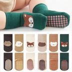 Homefish 6 Pairs Kids Non-Slip Socks – Cute Cartoon M L - Image 1