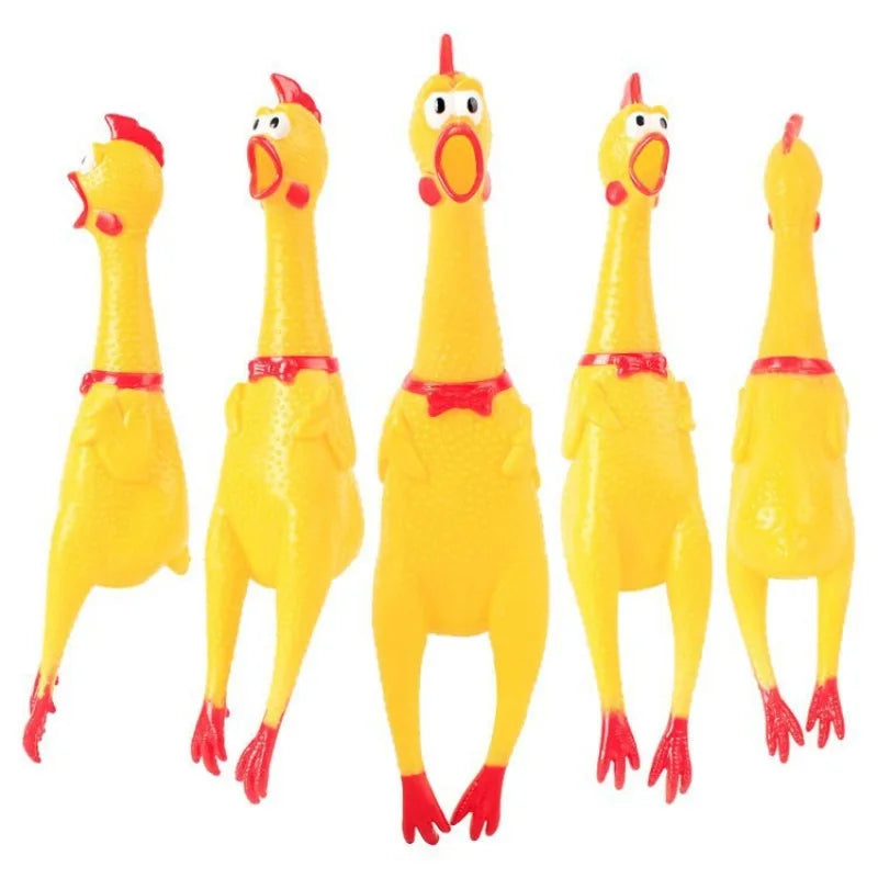 Squeaky Screaming Chicken Pet Toy Funny Molar Chew Rubber Toy Small Large DogPet Squeaker Chew Toys Funny Chicken Puppy1pcs - Image 4