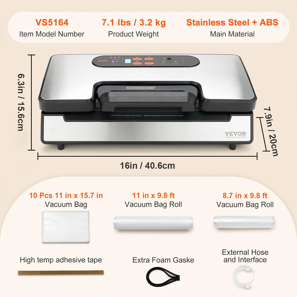 Nova Mart SucceBuy 90Kpa vacuum sealer with 10 free bags for kitchen food preservation, compact electric appliance.