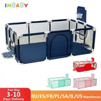 Large Nova Mart IMBABY kids safety playpen with soft padding and ball pool, ideal for safe indoor play for children.