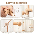 Wooden baby crib rattle toy with crochet bed bell bracket for infants 0-12 months, designed by Nova Mart.