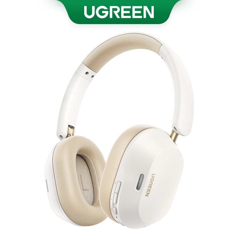UGREEN Max5c ANC headphones with LDAC Hi-Res audio and 75-hour battery, shown with over-ear design and control buttons.