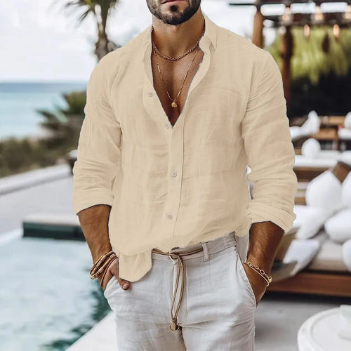 Mens Cotton Linen Shirt – Breathable