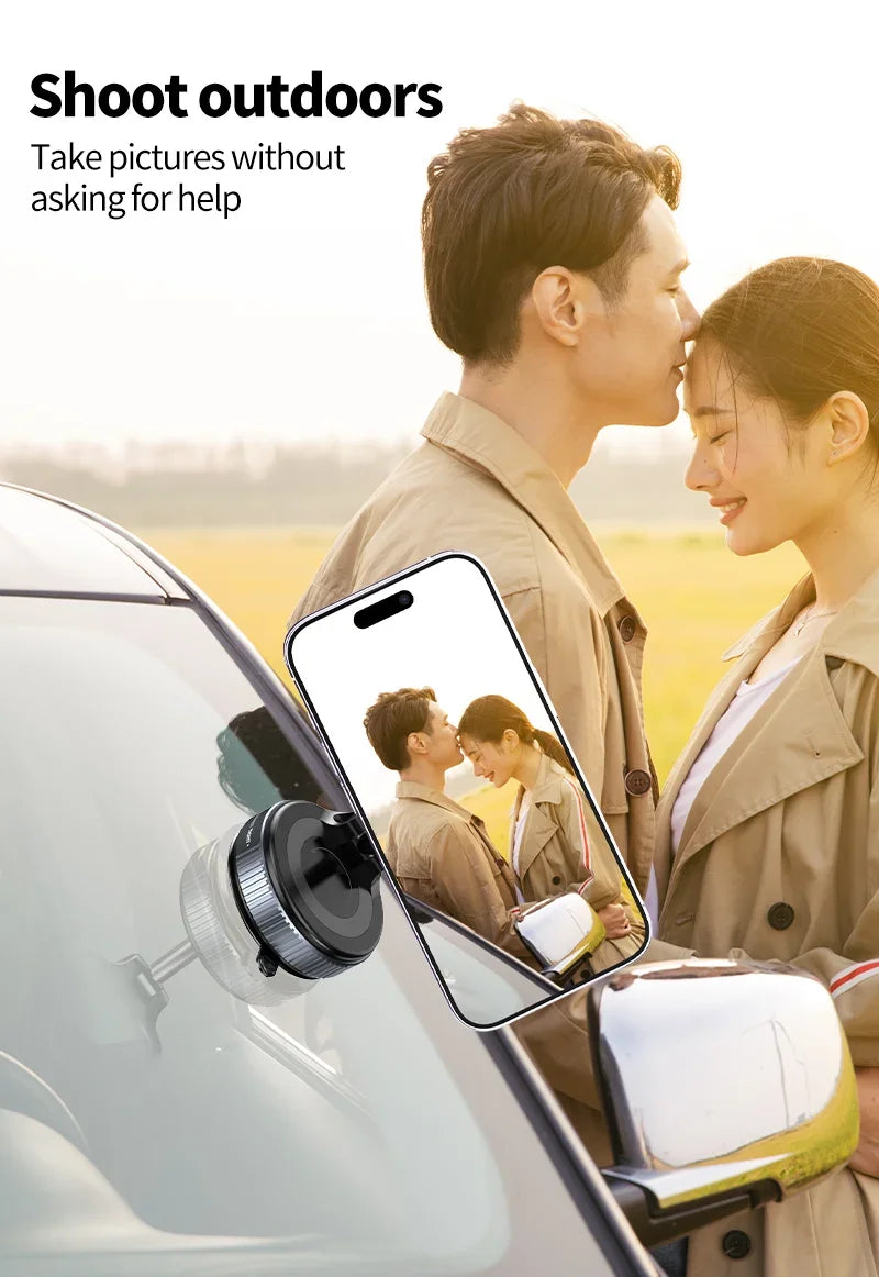 Rotating Folding Magnetic Phone Holder Vacuum Suction Mag Stand for Car Navigation Gym Kitchen - Universal GPS Streaming Bracket - Image 13