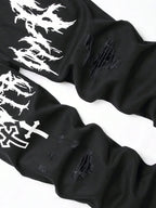 Men's street paint printed jeans from Nova Mart featuring hip-hop casual denim style with bold paint splatter design.