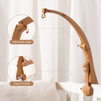 Baby crib bed bell holder arm with rotating music box, Nova Mart DIY baby toy accessory for soothing and entertaining infants.