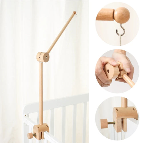 Wooden Baby Crib Rattle Toy Crochet Bed 14cm
