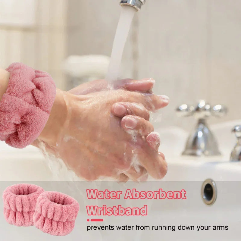 Spa Headband Wrist Towels Face Washing – Elastic Bow Highly Absorbent - Image 3