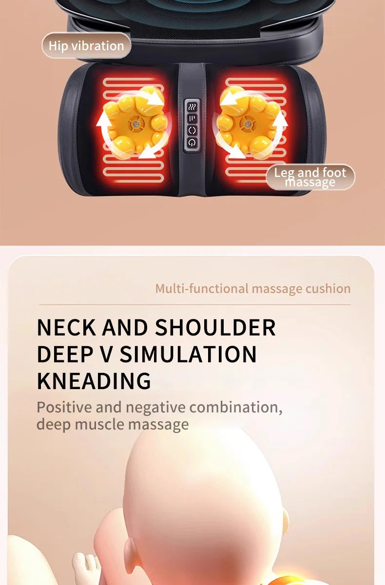 Nova Mart Shiatsu neck and back massager with heat, featuring 3D kneading chair pad for soothing muscle relief.