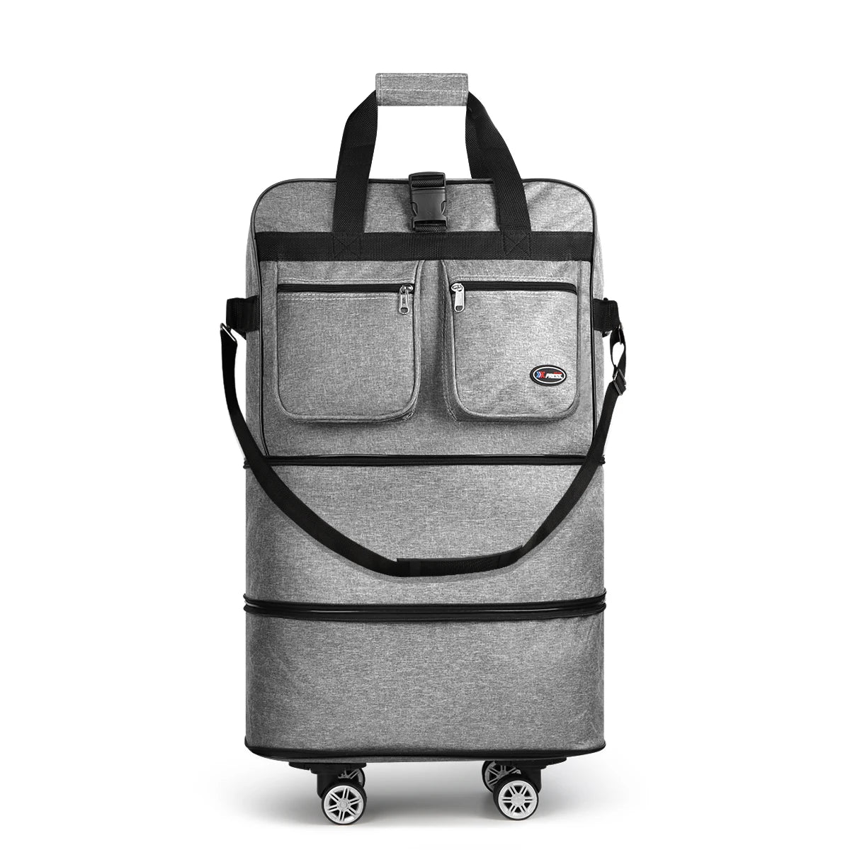 Foldable expandable Nova Mart rolling luggage bag in 30", 36", or 40" with sturdy wheels and handle for travel.
