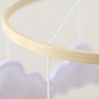Wooden baby mobile and crib bell rattle toy by Nova Mart with colorful hanging figures for newborns and infants.