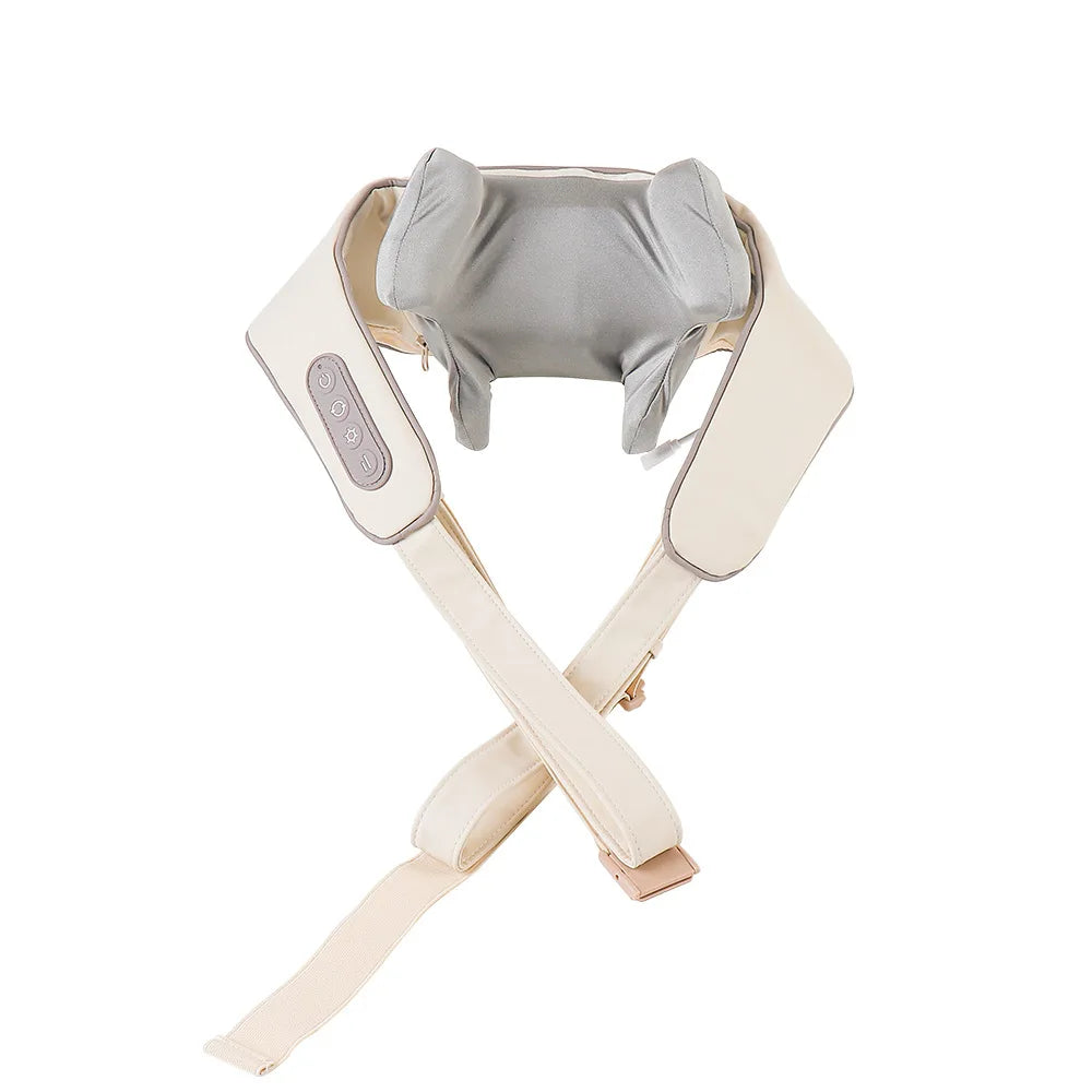 Nova Mart 26W wireless neck and shoulder massage shawl with kneading nodes for relaxing massage therapy.