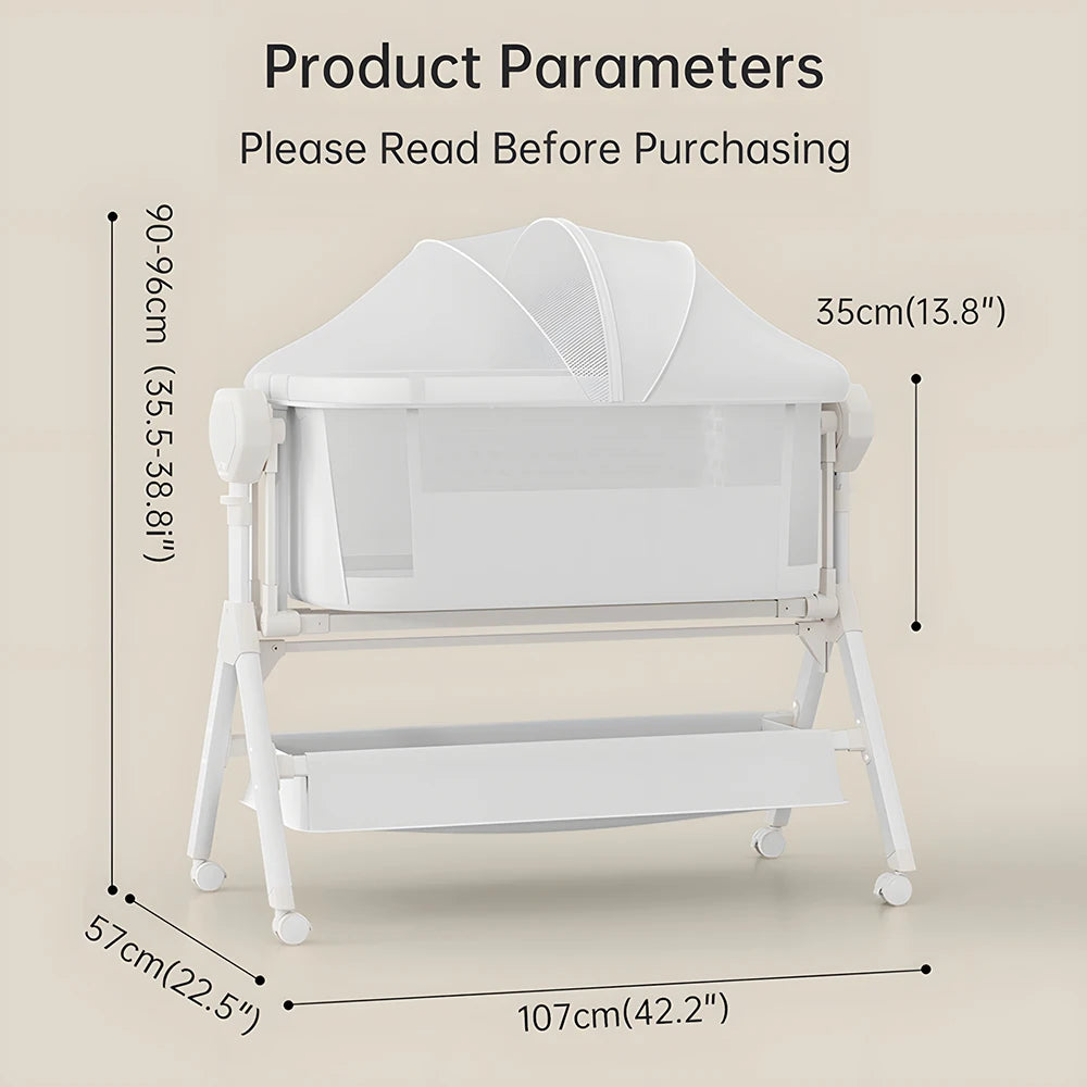 Nova Mart automatic rocking baby bassinet with music and lights, designed for newborns, featuring a cozy cradle with calming features.