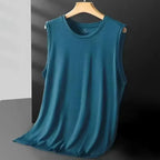 Men's ice silk mesh vest by Nova Mart, sleeveless summer top with lightweight, breathable fabric ideal for hot weather.