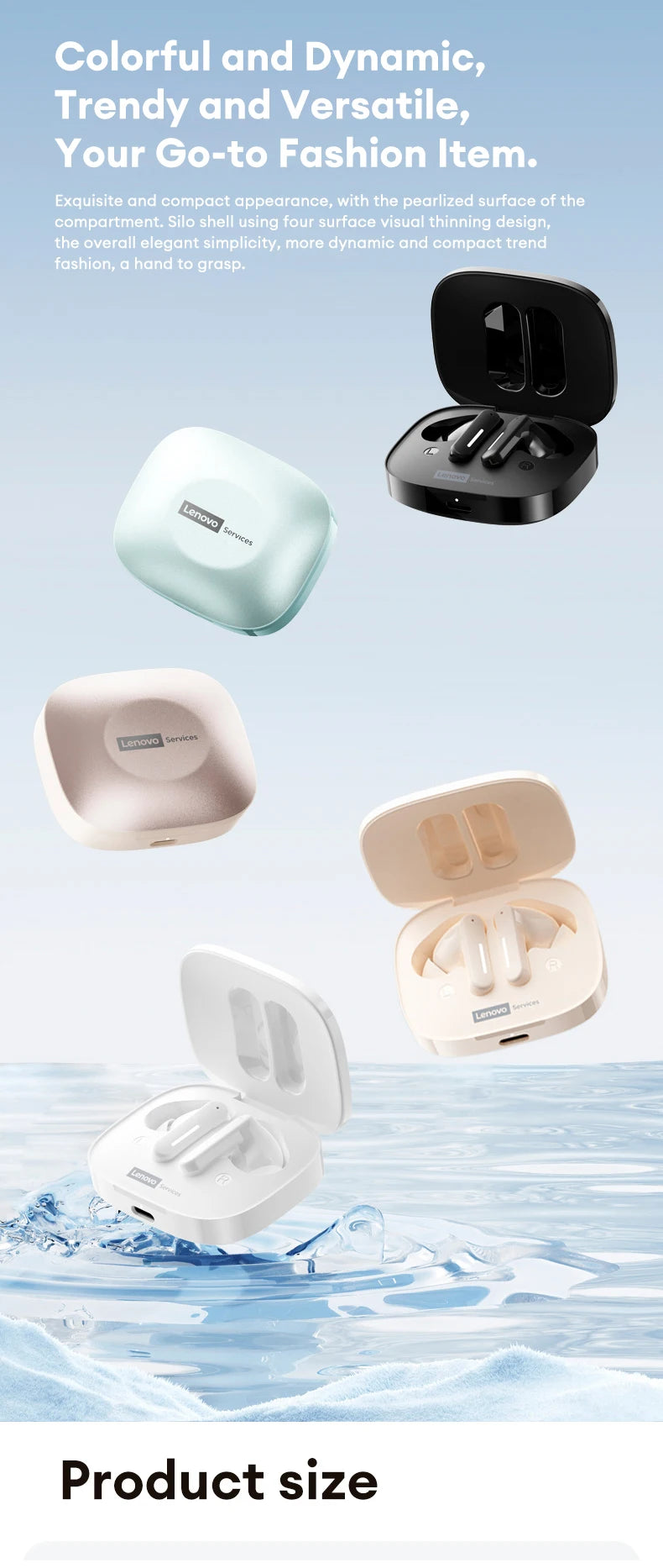 Lenovo LE209 ANC earbuds with HiFi 12mm drivers and 30-hour battery, wireless earphones with in-ear design.