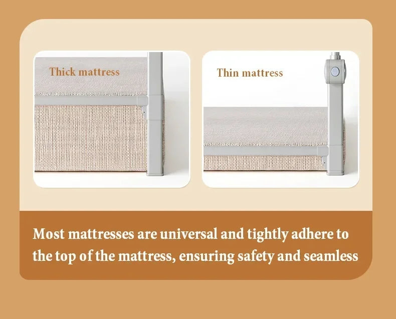 Nova Mart IMBABY baby bed rail guard, adjustable safety barrier with mesh sides, preventing falls in cribs or beds.
