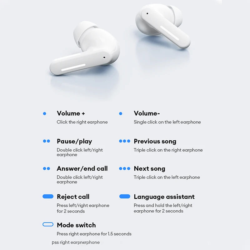 Lenovo LE209 ANC earbuds with 12mm drivers and 30-hour battery, black wireless earphones with in-ear design and noise cancellation