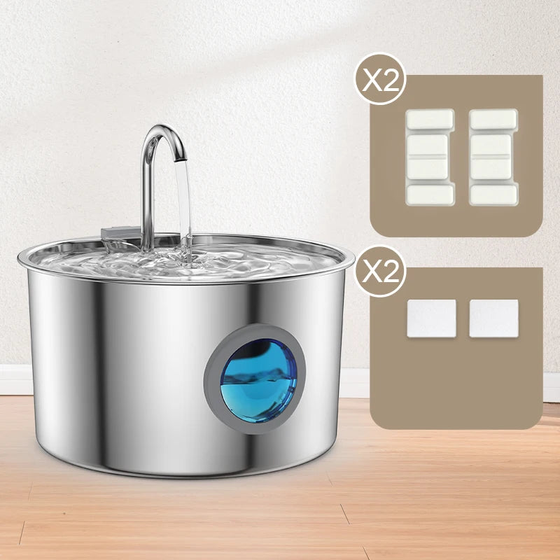 Stainless Steel Cat Water Fountain , 108oz Pet Fountain Dispenser Automatic for Inside Dog Cats Drinking Replaceable filters - Image 10
