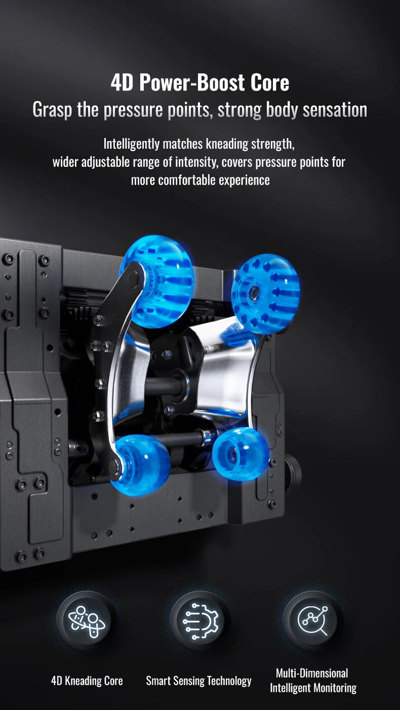 Nova Mart 4D Zero Gravity Massage Chair with voice control and Bluetooth, featuring sleek design and adjustable reclining.